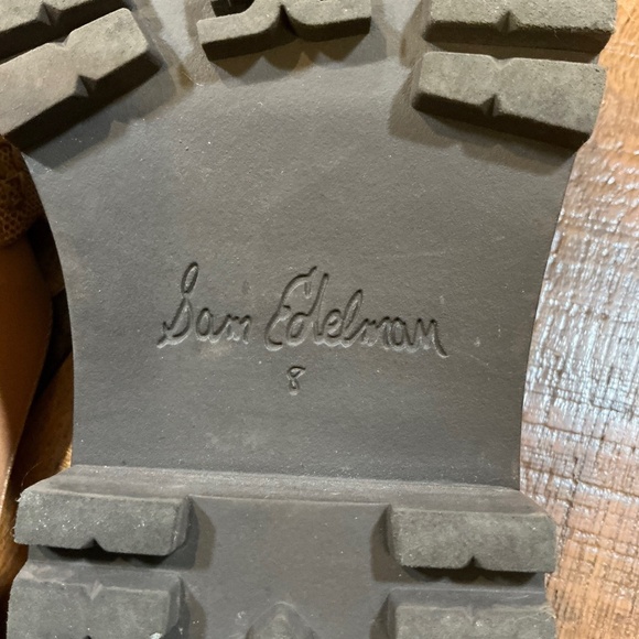 Sam Edelman Lennon Tan Two-Tone Horsebit Loafer Mules Women’s 8 | Chunky Slip-On - Picture 9 of 10